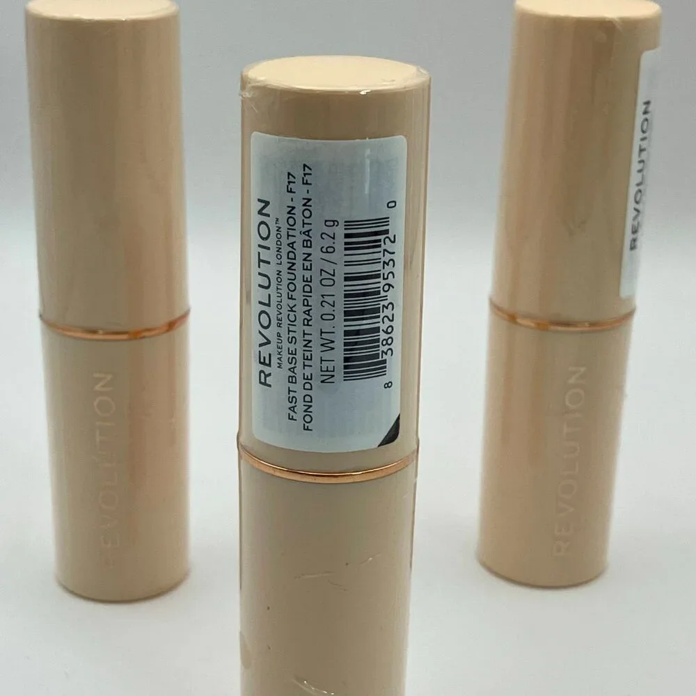 Makeup Revolution Fast Base Foundation Stick F17 0.28 LBS 0.21 OZ Pack Of 3 PCs